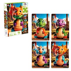 Quebra cabeca dino mix c/96pcs               cx:006