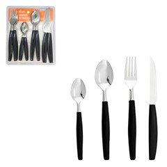 Jg de talheres 16pcs preto  cx:024