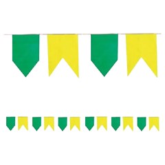 Varal bandeira plast 7m verde/amarela 13x17  cx:100