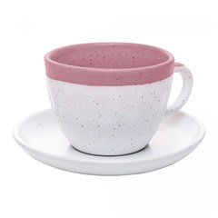 Cj xicara porc cha 210ml 8pcs ombre rosa     cx:006