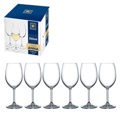 Cj tacas cristal 350ml 6pcs vinho branco ann cx:008