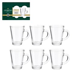 CJ XICARAS VIDRO 70ML 6PCS DIA A DIA         CX:012