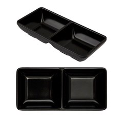 Molheira dupla melamina ret 14,5x7cm preta   cx:100