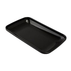 Prato melamina ret 18,8x11,9x2,4cm preto     cx:100