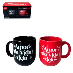 Cj caneca 220ml 2pcs casal                   cx:018