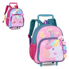 Mochila inf rodinha/costas unicornio 13 pol  cx:012