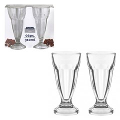 Cj tacas vidro 310ml 2pcs milk shake         cx:012