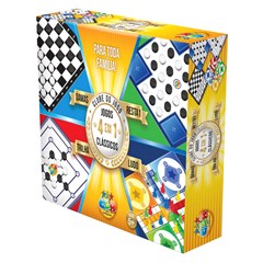 Jogo tab 4 em 1 c/48cs - damas, trilha, ludo cx:00012