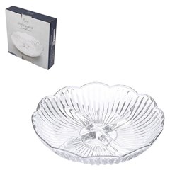 Petisqueira vidro 18,3cm 4 dividorias london cx:024