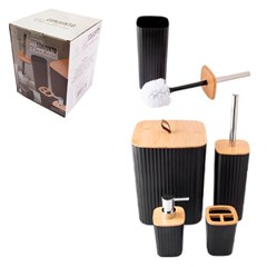 Cj banheiro plast quad 4pcs preto            cx:006