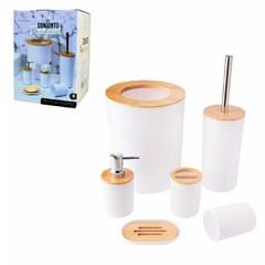 Cj banheiro plast red 6pcs branco            cx:006