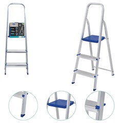 Escada aluminio 3 degraus 56x39x112cm   cx:001