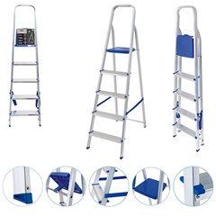 Escada aluminio 5 degraus 78x44x156cm    cx:001