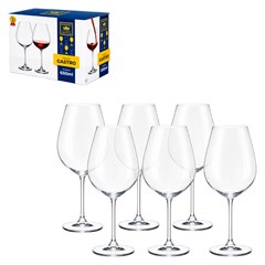 Cj tacas cristal 650ml 6pcs vinho gastro  cx:008