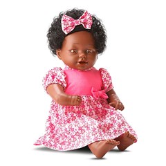 Boneca talk baby negra 40cm c/ frases ref 10 cx:00003