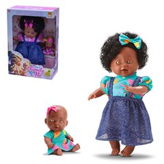 Boneca new family 38cm negra ref 1082        cx:004
