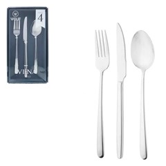 Faqueiro 12 pecas aco inox viena             cx:010