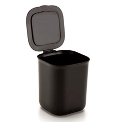 Lixeira plast 2,5lts preta                   cx:006