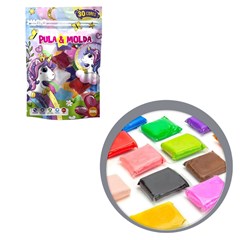 Massinha pula e molda c/30pcs colors unicorn cx:040