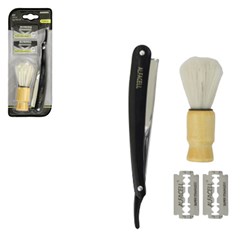 Kit barbear c/pincel+aparelho+cx 2lamina