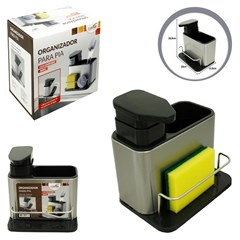 Porta*detergente c/escorredor inox 18cm ca09 cx:012