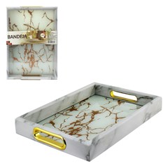 Bandeja ret marmorizada colors 23cm ca20213  cx:024