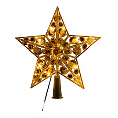Ponteira estrela iluminada 220v 23cm c/21leds bco cx:048