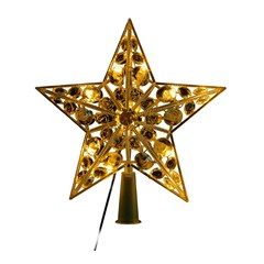 Ponteira estrela iluminada 127v 23cm c/21leds bco cx:048