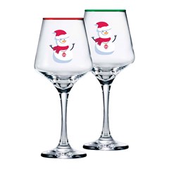 Taca vidro 390ml vinho square natal          cx:024