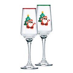 Taca vidro 240ml champagne square natal      cx:024