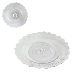 Prato vidro 20cm sobremesa estrela           cx:048