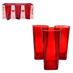Copo vidro 315ml 3pcs texas vermelho         cx:012