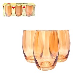 Copo de vidro 450ml 3pcs ambar california       cx:012
