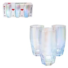 Copo de vidro 370ml 3pcs furta cor florida      cx:012