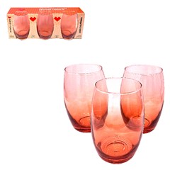 Copo de vidro 450ml 3pcs degrade laranja califo cx:012