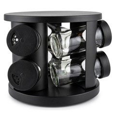 Porta condimento 6 pcs preto                 cx:012