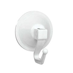 Gancho plast c/ ventosa 2pcs branco      cx:0216