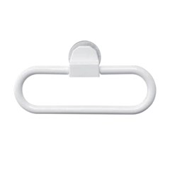 Porta toalha plast oval c/ ventosa branco    cx:0144