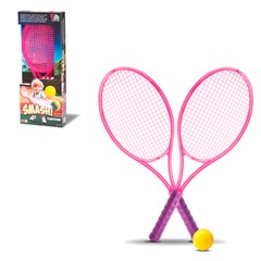 Raquete tennis rosa 60cm c/bolinha ref xi cx:00006