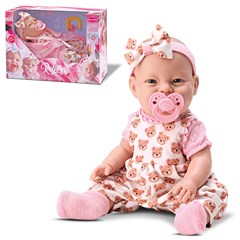 Boneca baby reborn recem nascido 34cm c/aces cx:006