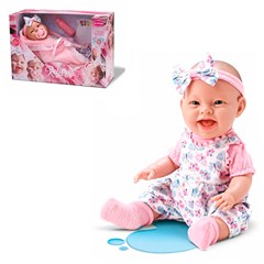 Boneca baby reborn olho aberto 34cm ref 0924 cx:004
