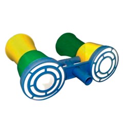 Corneta dupla plast 17cm verde e amarelo                       cx:100