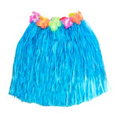 Saia havaiana cores 30cm  elastico/crepe e flor na cintura cx:250