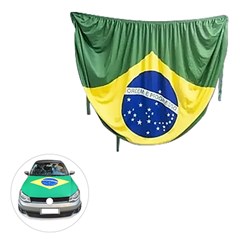 Bandeira*capo de carro brasil tecido c/elas cx:050