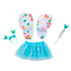 Kit asa c/varinha e saia borboletas colors m cx:060