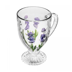 Taca vidro de cappuccino 190ml lavanda hand  cx:072