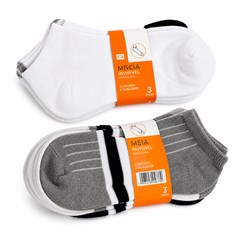 Kit c/3pares de meias adult lisas colors soq cx:200