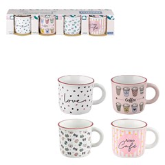 Caneca decorada 60ml 4pcs                    cx:024