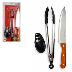 Kit churrasco 3pcs mestre churrasqueiro      cx:012