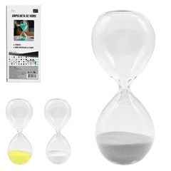 Ampulheta vidro 1m 6,5x16cm               cx:036